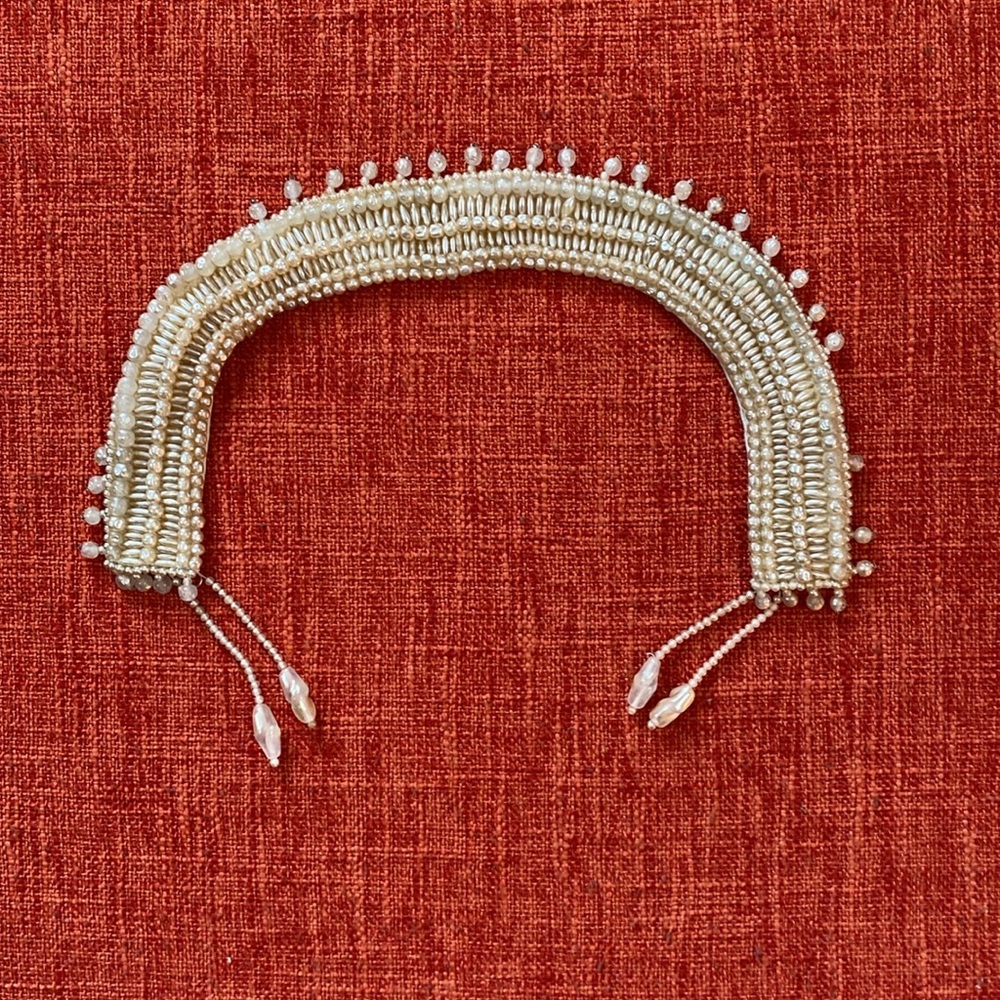 🖤 VTG 40’s 50’s JAPAN Faux Pearl Beaded Detachable Collar Neck - Picture 5 of 8